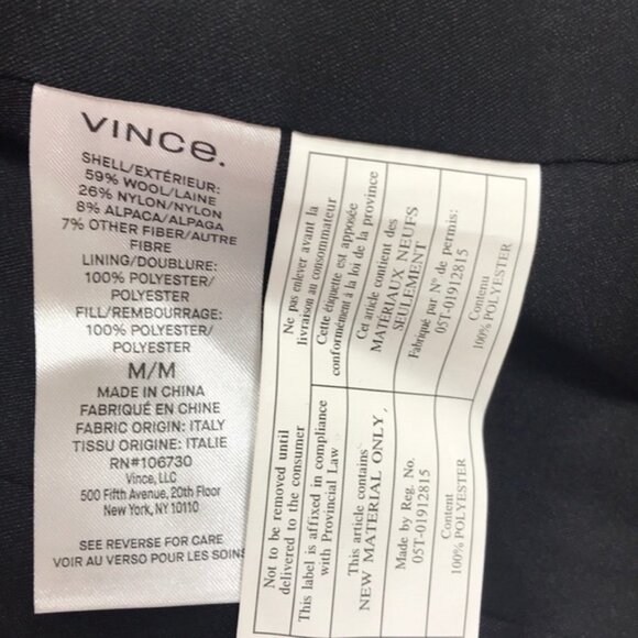 VINCE Brushed Plaid Wool Blend Long Coat - Picture 9 of 9